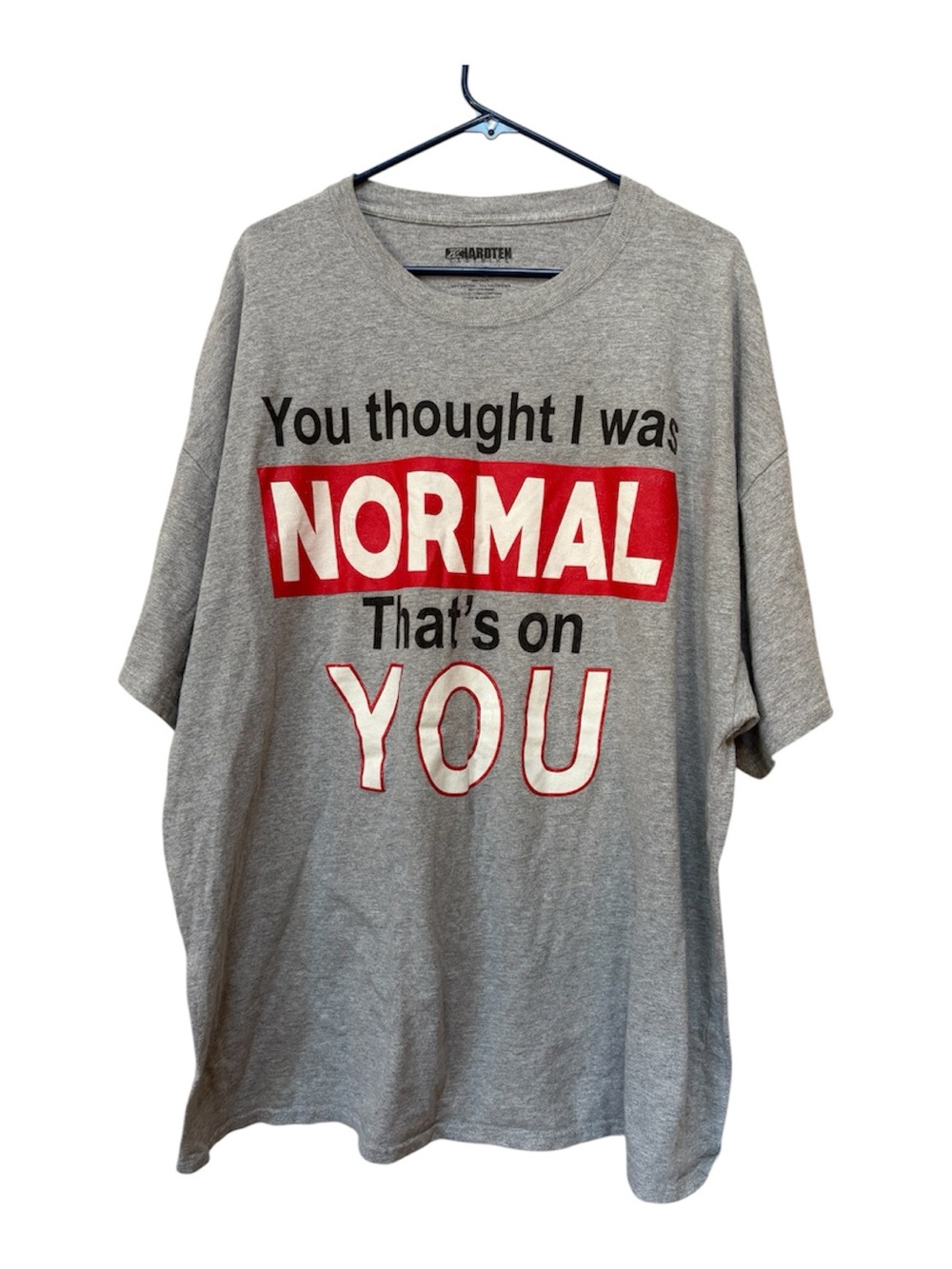 Hardten 3XL You Thought I Was Normal Funny Graphic Tee Gray